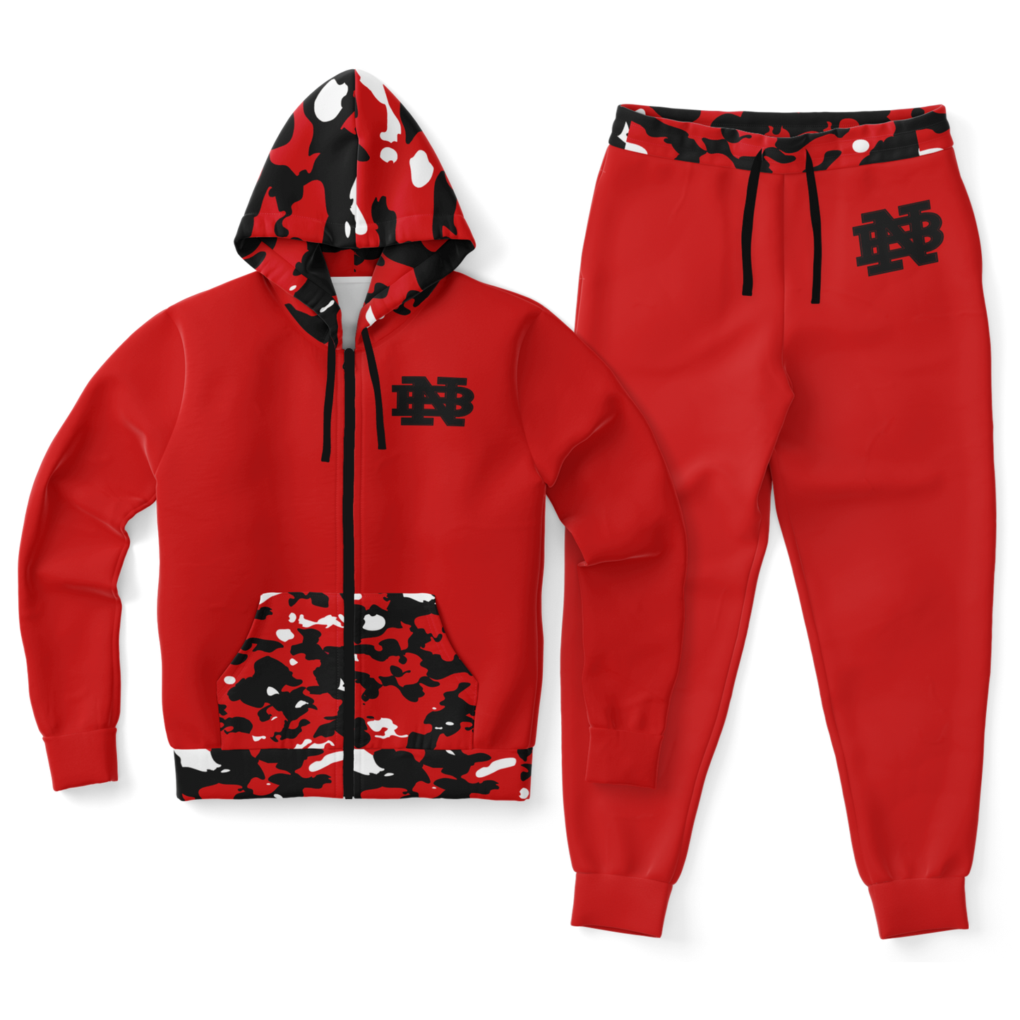 Custom New Bern High School Camo Zip Hoodie and Jogger Set