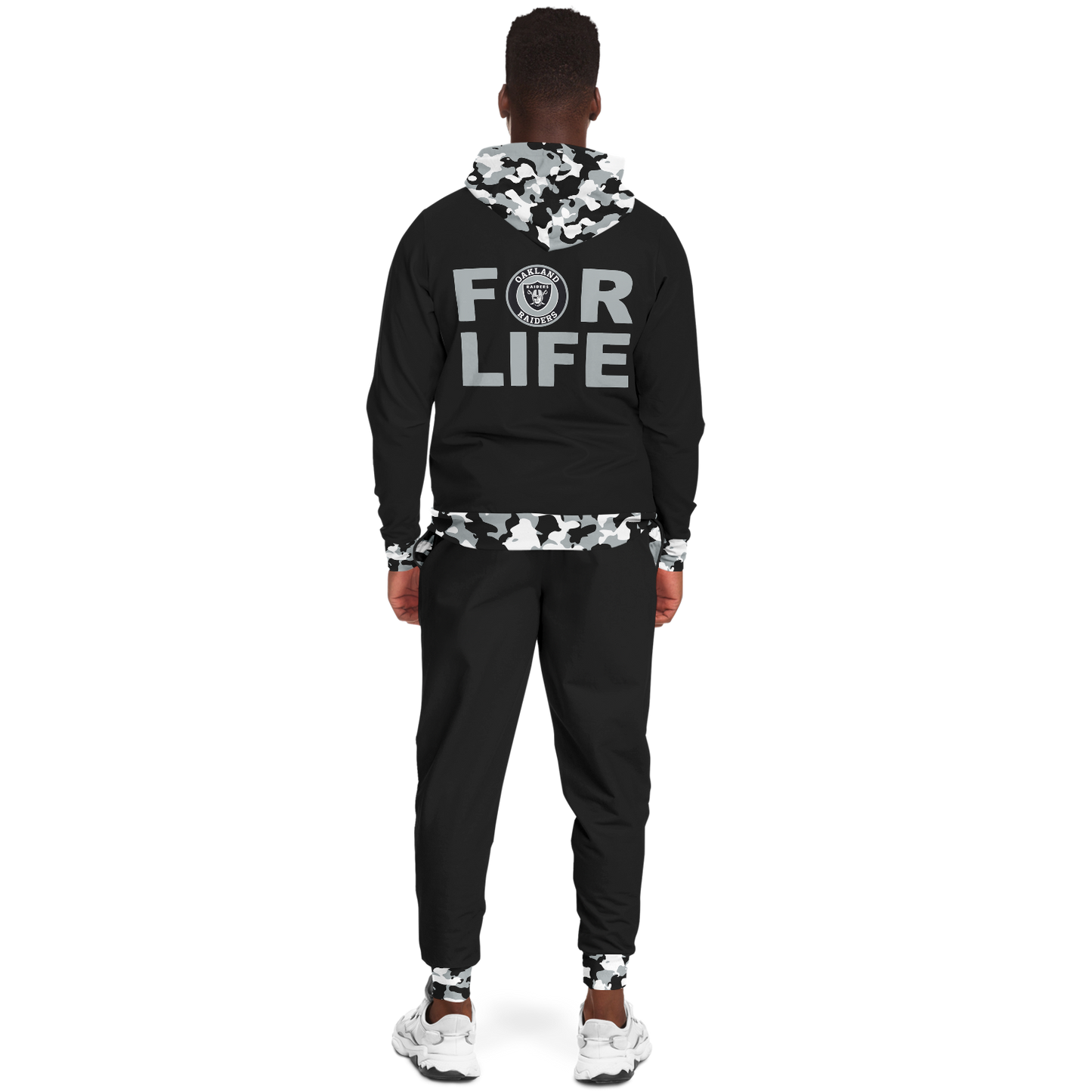 Custom Raiders Camo Zip Hoodie and Jogger Set