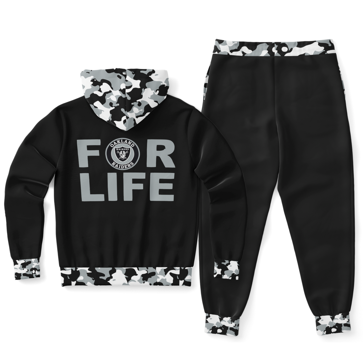 Custom Raiders Camo Zip Hoodie and Jogger Set