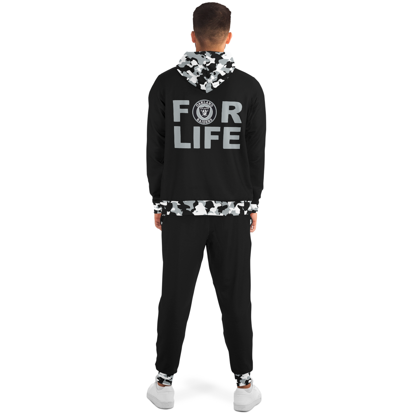 Custom Raiders Camo Zip Hoodie and Jogger Set