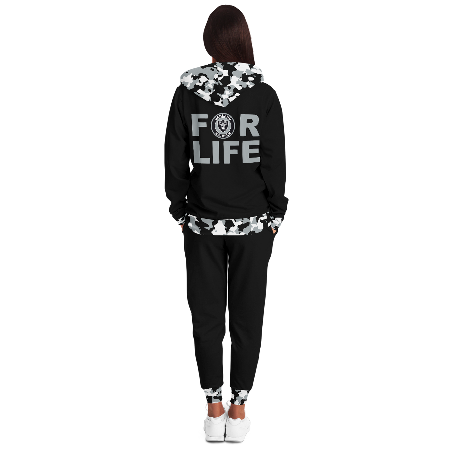 Custom Raiders Camo Zip Hoodie and Jogger Set