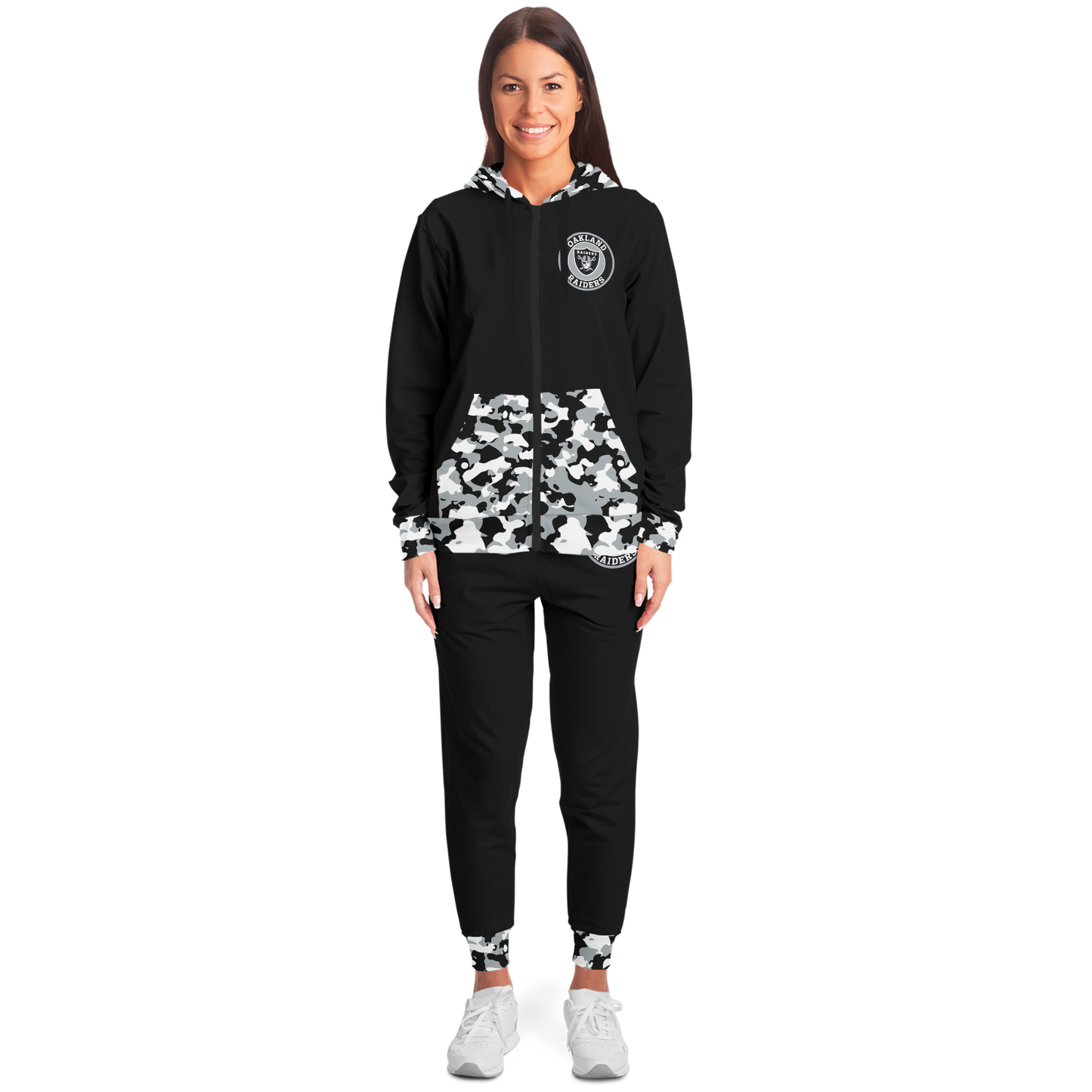 Custom Raiders Camo Zip Hoodie and Jogger Set