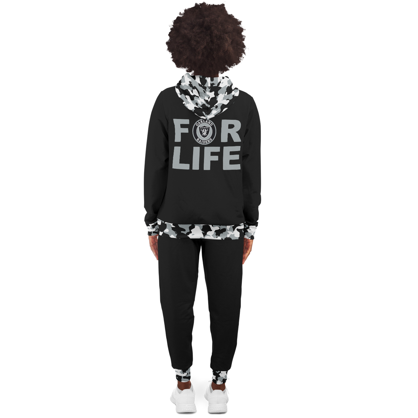 Custom Raiders Camo Zip Hoodie and Jogger Set